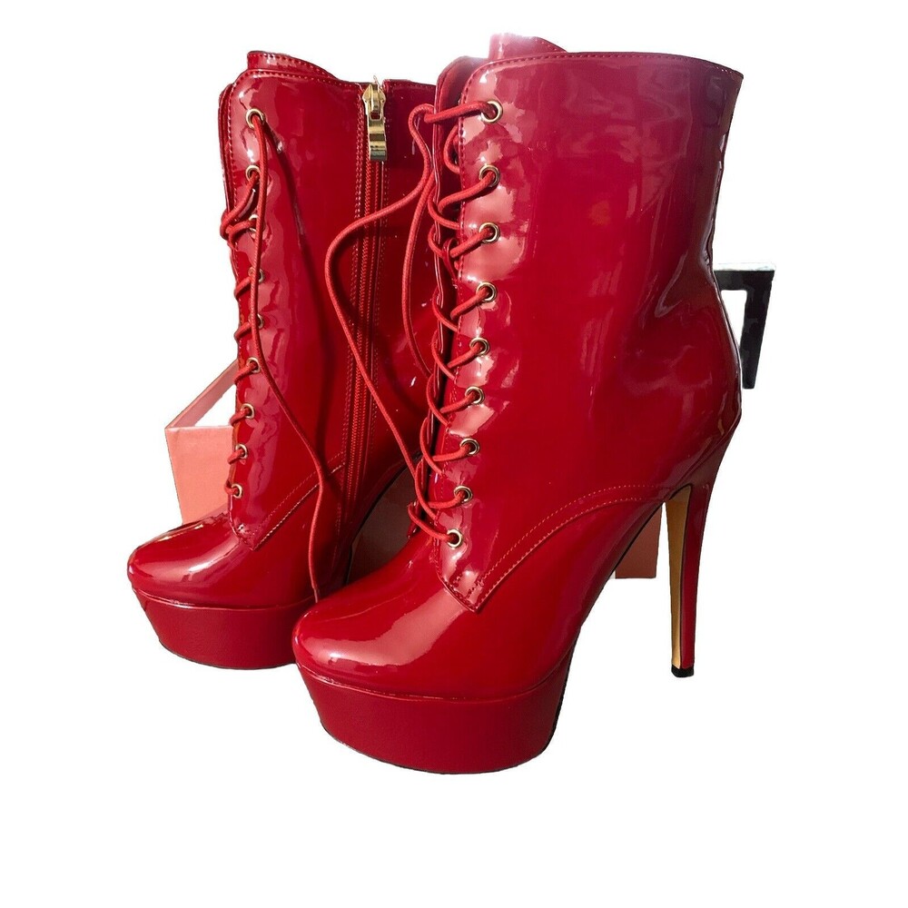 Aachcol Women Ankle Boots Short Bootie Platform Stiletto High Heel Round Toe, 10